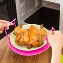 Plato de plástico para microondas 4 en 1 con tapa y rejilla de enfriamiento - Diseño duradero, resistente al calor, apilable para almacenamiento y transporte fáciles, perfecto para cocinar y servir, plato de microondas seguro|Plato apilable|Plástico dura