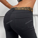 Pantalones ajustados de tobillo comodos, con bolsillos inclinados de cintura alta y tela elastica solida para el uso diario casual