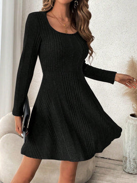 Essnce Vestido con cinturon con estampado de rayas de manga farol