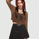 ROMWE Grunge Punk Jersey tejido abierto sin sujetador