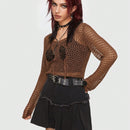 ROMWE Grunge Punk Jersey tejido abierto sin sujetador