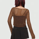 ROMWE Grunge Punk Jersey tejido abierto sin sujetador