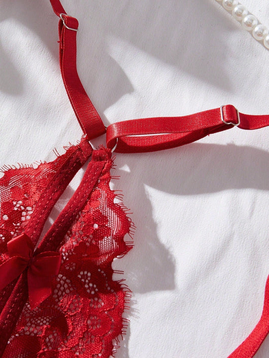 Sujetador arnes con encaje floral