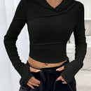 Ezwear sudadera con capucha unicolor crop