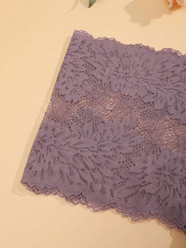 FINETOO Conjunto de 5 bragas de encaje para mujer con detalles de lazo y estampado floral de lazo