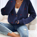 Frenchy cardigan con botones de corte casual y rayas para mujer, para otono/invierno