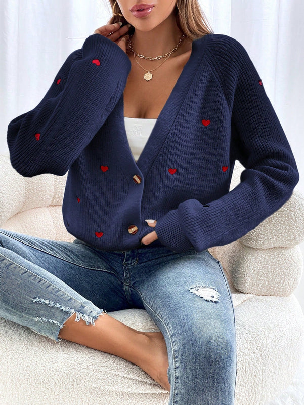 Frenchy cardigan con botones de corte casual y rayas para mujer, para otono/invierno