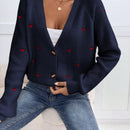 Frenchy cardigan con botones de corte casual y rayas para mujer, para otono/invierno