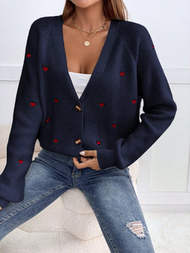 Frenchy cardigan con botones de corte casual y rayas para mujer, para otono/invierno