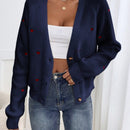 Frenchy cardigan con botones de corte casual y rayas para mujer, para otono/invierno