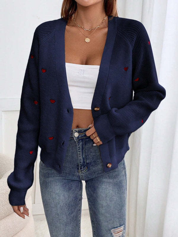 Frenchy cardigan con botones de corte casual y rayas para mujer, para otono/invierno
