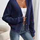 Frenchy cardigan con botones de corte casual y rayas para mujer, para otono/invierno