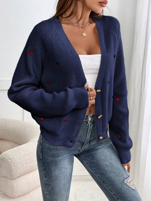 Frenchy cardigan con botones de corte casual y rayas para mujer, para otono/invierno