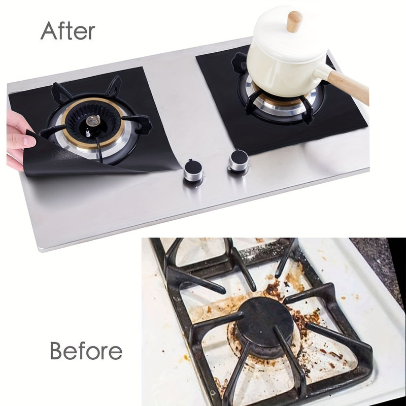 4pcs Protectores de Estufa de Gas Reutilizables y Antiadherentes - Limpieza Rápida, Cubiertas de Cocina Libres de BPA para Cocinar y Limpiar Fácilmente, Protector de la Parte Superior de la Estufa