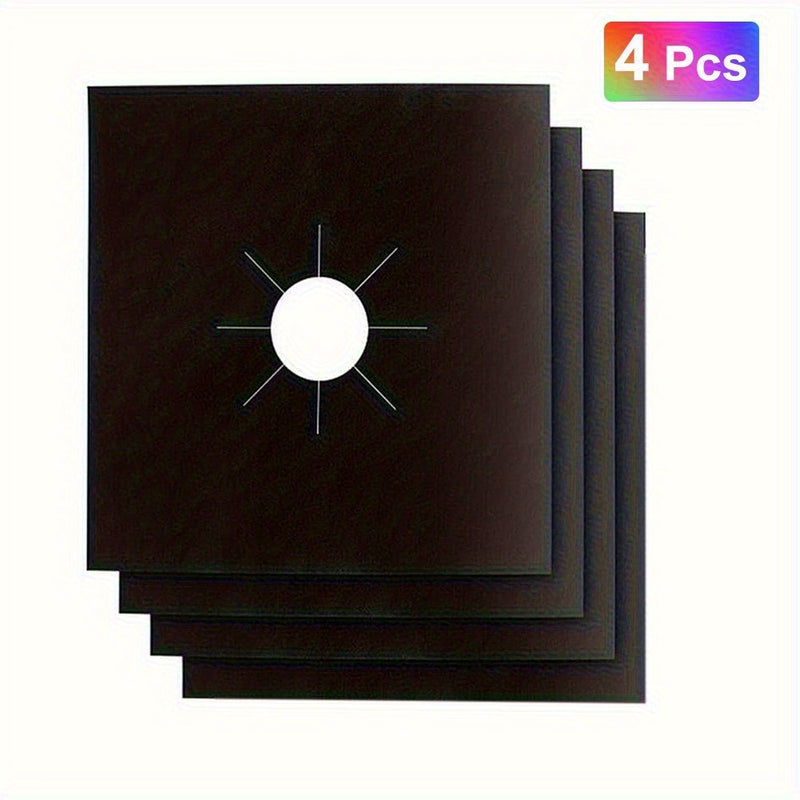 4pcs Protectores de Estufa de Gas Reutilizables y Antiadherentes - Limpieza Rápida, Cubiertas de Cocina Libres de BPA para Cocinar y Limpiar Fácilmente, Protector de la Parte Superior de la Estufa