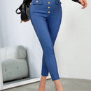 Prive Pantalones ajustados con diseno de solapa