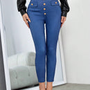 Prive Pantalones ajustados con diseno de solapa