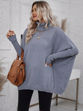 LUNE Jersey cuello alto de manga murcielago