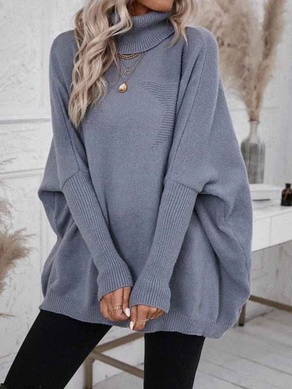 LUNE Jersey cuello alto de manga murcielago