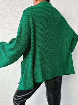 Cardigan de manga larga con botones y cuello para mujer, de estilo minimalista