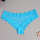 Mujer sexy dulce con encaje azul unicolor cheeky Bikini Ropa interior