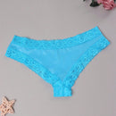 Mujer sexy dulce con encaje azul unicolor cheeky Bikini Ropa interior