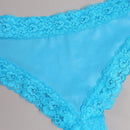 Mujer sexy dulce con encaje azul unicolor cheeky Bikini Ropa interior