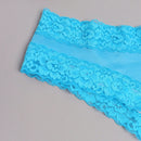 Mujer sexy dulce con encaje azul unicolor cheeky Bikini Ropa interior