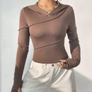 Ezwear sudadera con capucha unicolor crop