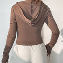 Ezwear sudadera con capucha unicolor crop