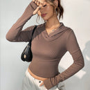 Ezwear sudadera con capucha unicolor crop