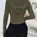 Ezwear sudadera con capucha unicolor crop
