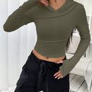 Ezwear sudadera con capucha unicolor crop