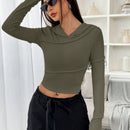Ezwear sudadera con capucha unicolor crop