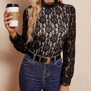 Clasi Blusa de cuello alto con encaje