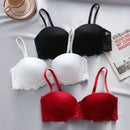 Underwear&sleepwear basics juego de lenceria de 3 piezas/set de sujetador de contraste de encaje de unicolor para mujer