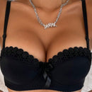 1 Pieza Sujetador Con Aros Bordado De Mariposa Con Diseno Antideslizante, Sujetador Sexy De Moda Para Mujeres Que Reduce Senos Grandes