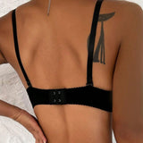 1 Pieza Sujetador Con Aros Bordado De Mariposa Con Diseno Antideslizante, Sujetador Sexy De Moda Para Mujeres Que Reduce Senos Grandes