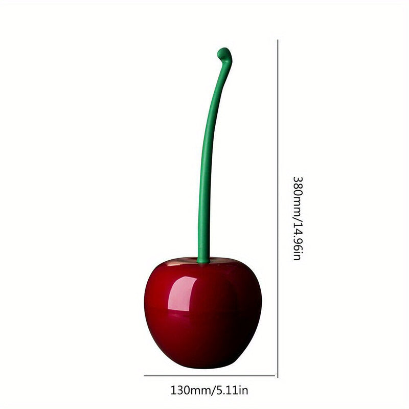 Juego de cepillo y soporte para inodoro en forma de cereza, cepillo de limpieza para baño