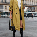 Prive Gabardina de manga enrollada con boton de doble botonadura