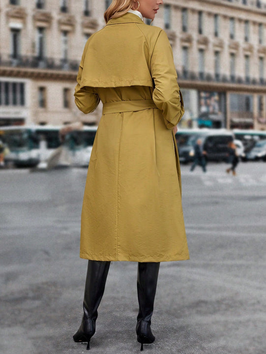 Prive Gabardina de manga enrollada con boton de doble botonadura