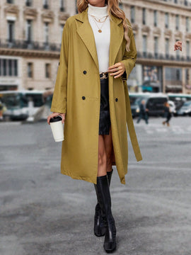 Prive Gabardina de manga enrollada con boton de doble botonadura