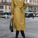 Prive Gabardina de manga enrollada con boton de doble botonadura