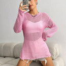 EZwear Jersey unicolor de hombros caidos sin sujetador