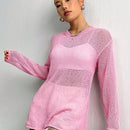 EZwear Jersey unicolor de hombros caidos sin sujetador