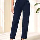 Pantalones Largos Casuales De Color Camello Para Mujer