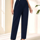 Pantalones Largos Casuales De Color Camello Para Mujer