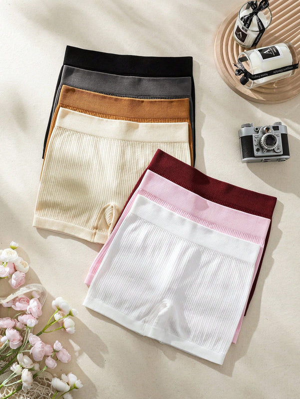 7 piezas Boyshorts unicolor tejido de canale