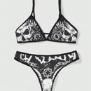 ROMWE Goth Conjunto De Lenceria Con Estampado De Calavera Para Mujer