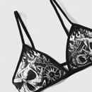 ROMWE Goth Conjunto De Lenceria Con Estampado De Calavera Para Mujer